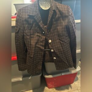 RAFAEL Checkered Dark Brown Blazer